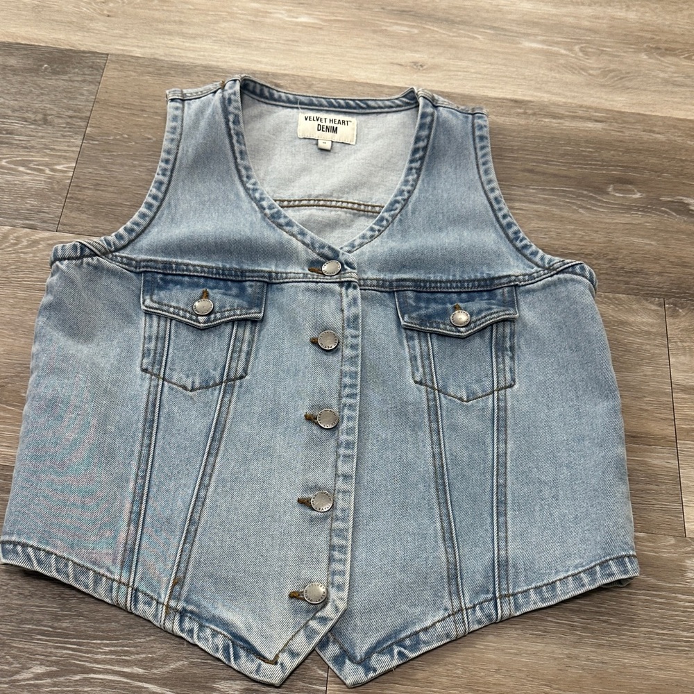 Velvet Heart Light Blue Denim Vest